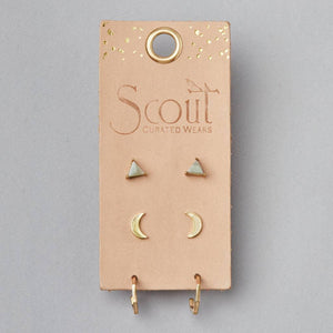 Ella Stud Trio -  Gold Earrings