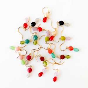 Lime |Tiny Earrings Small bead earrings Little color drop earrings