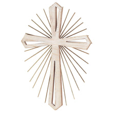 Load image into Gallery viewer, WOOD WITH METAL STARBURST WALL CROSS | Dicksons
