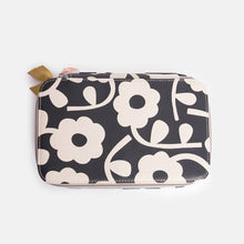 Load image into Gallery viewer, Charcoal Mono Flower Make Up Bag Organiser | Caroline Gardner
