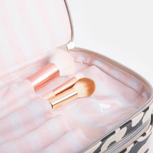 Load image into Gallery viewer, Charcoal Mono Flower Make Up Bag Organiser | Caroline Gardner
