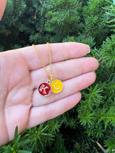 Load image into Gallery viewer, Red Yellow KC Enamel Charm Chiefs Kansas City Necklace
