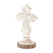 Load image into Gallery viewer, Dicksons - Crs Ttop Antique White Cross Rsn 6"H
