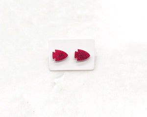 Red Arrowhead KC Kansas City Chiefs Acrylic Stud Earring