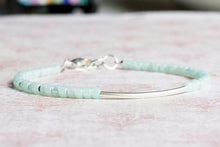 Load image into Gallery viewer, 7&quot; Light Green Sterling Silver Bar Bracelet
