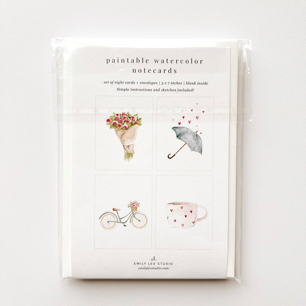 Love sweet love paintable notecard  | emily lex studio