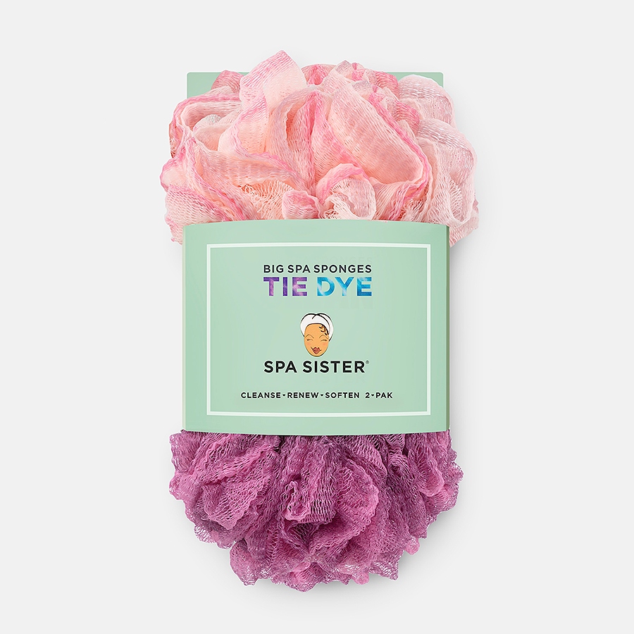 Tie Dye Big Spa Sponges: Pink / Mauve| Bath Accessories Company