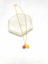 Load image into Gallery viewer, Red Yellow KC Enamel Charm Chiefs Kansas City Necklace
