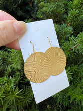 Load image into Gallery viewer, Gold Embossed Disc Metal Statement Earrings
