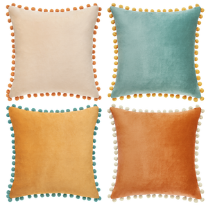 Colibri Pillow Covers (4-Pack) - Orange/Teal: 16x16 inch | Monday Moose