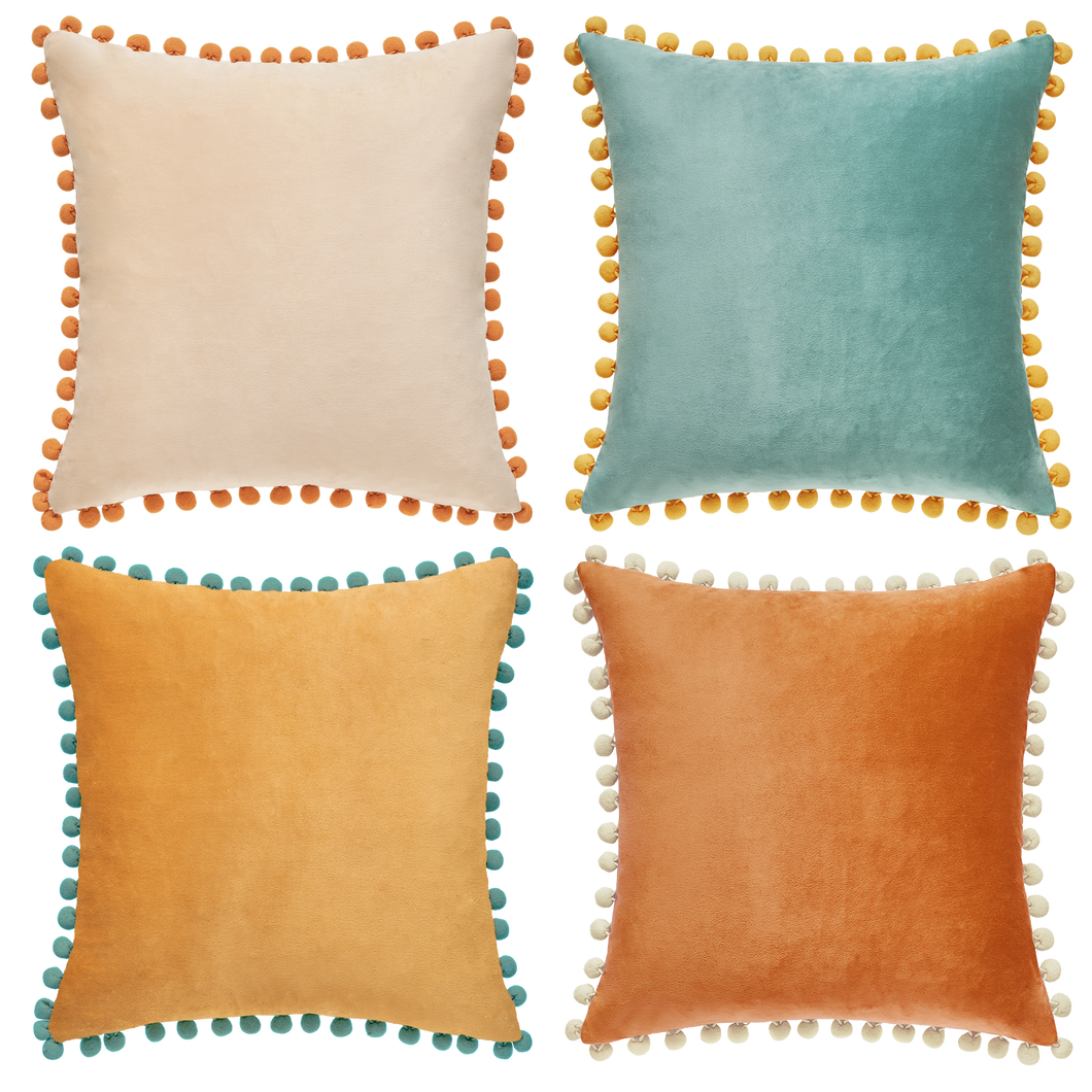 Colibri Pillow Covers (4-Pack) - Orange/Teal: 16x16 inch | Monday Moose