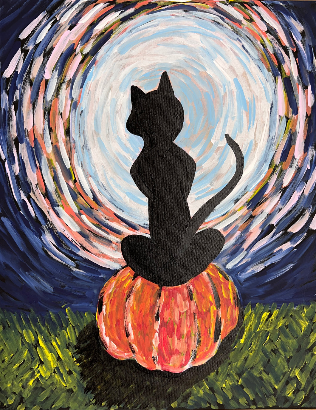 Black Cat Canvas Painting Class Couples Night