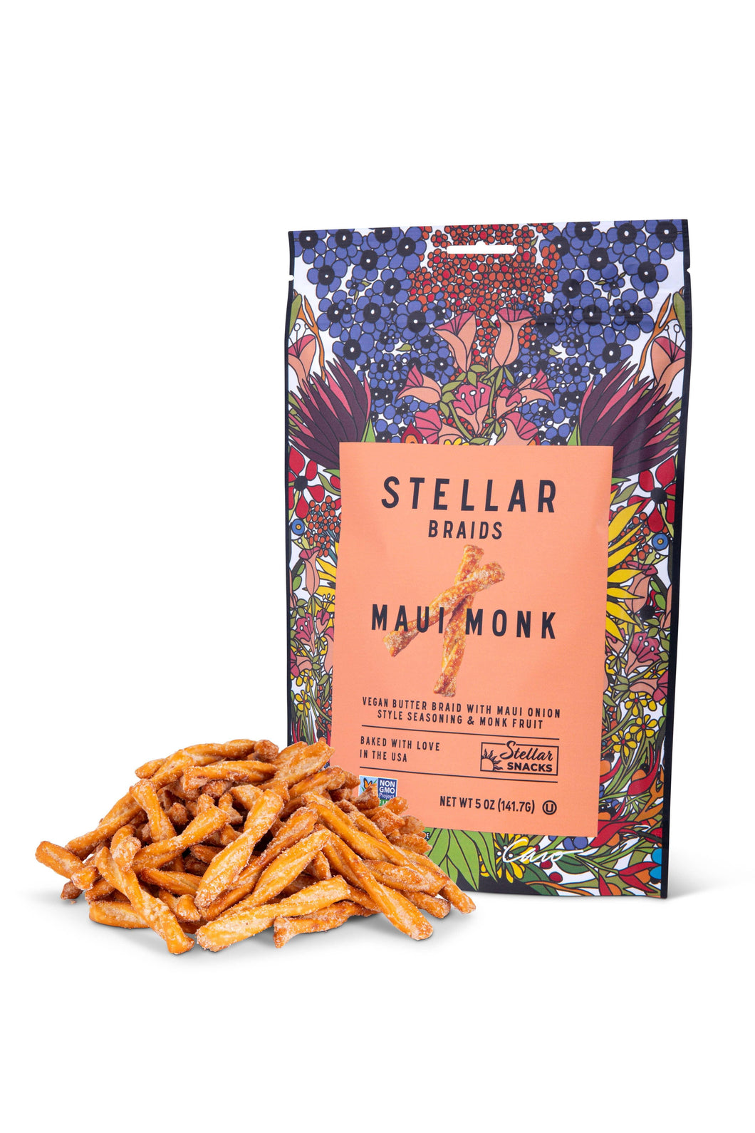 Maui Monk |  Pretzel Braids  5 oz | Steller Snacks