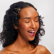 Load image into Gallery viewer, Metal Enamel Cloud &amp; Bow Bobby Pins 8pc Set - Rosewood | KITSCH
