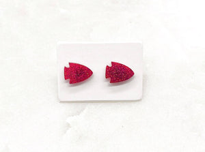 Red Arrowhead KC Kansas City Chiefs Acrylic Stud Earring