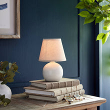 Load image into Gallery viewer, Leland Mini Lamp: White / Ceramic Fabric Wiring
