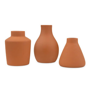 Clay Table Vase Set - Brown Terra Cotta