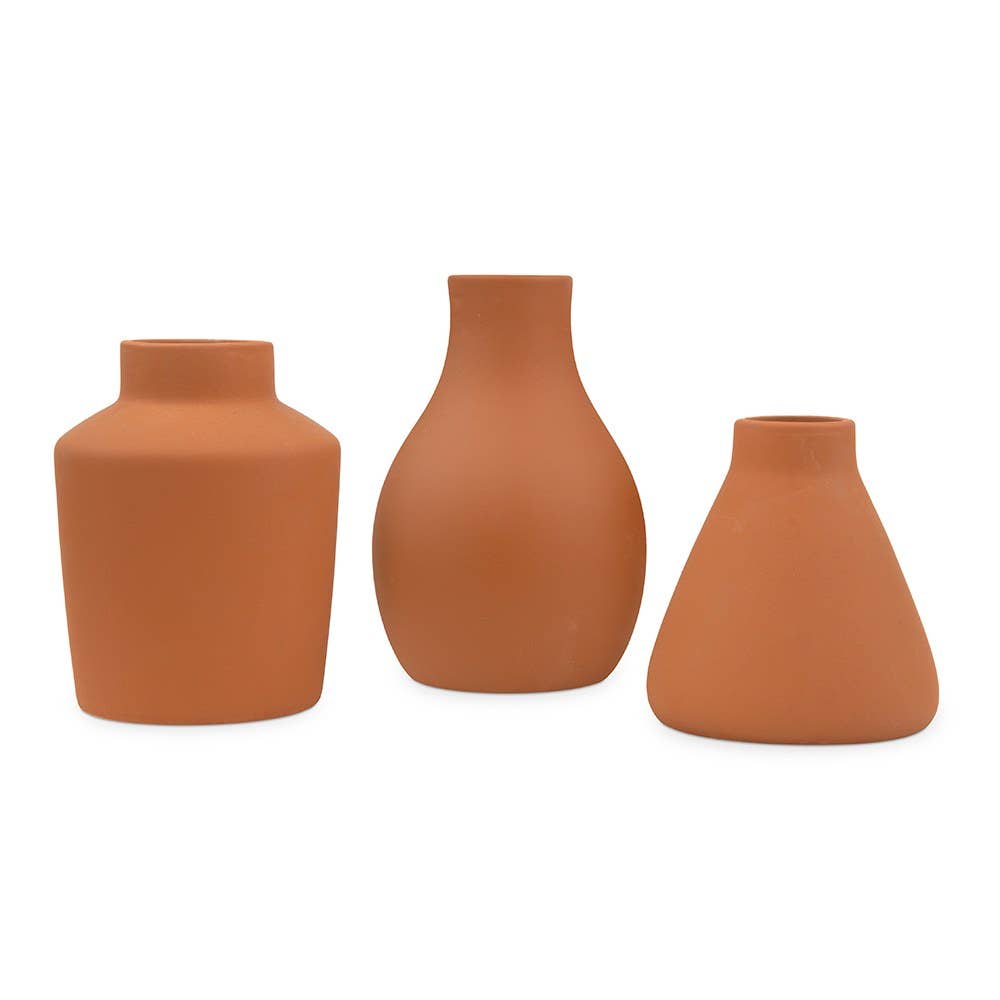 Clay Table Vase Set - Brown Terra Cotta