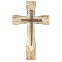 Load image into Gallery viewer, Dicksons - Wood Wall Cross With Nails Resin 19.5in
