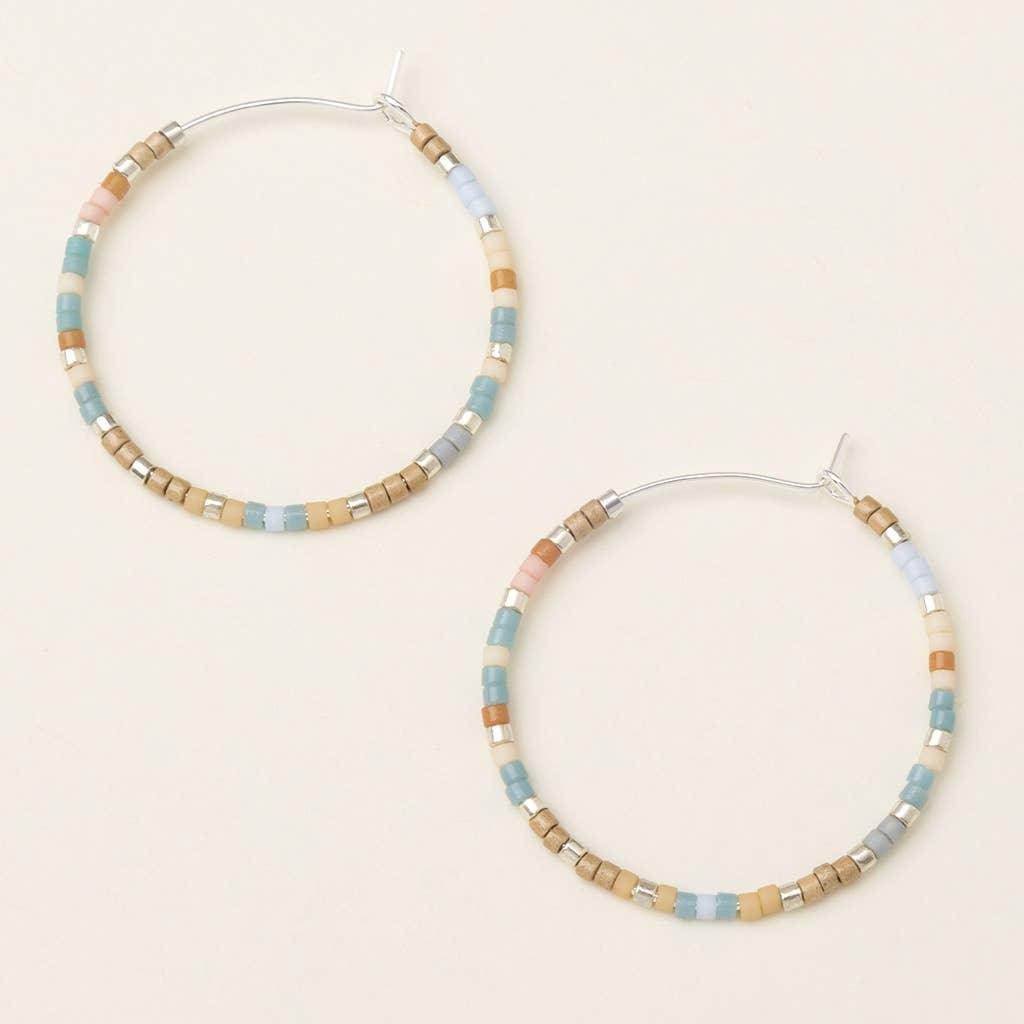 Small Hoop - Desert Blue Multi/Silver Earrings