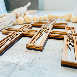 6"  Tall Connected | Set of 3 Wall Cross | Krafty Supply