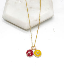Load image into Gallery viewer, Red Yellow KC Enamel Charm Chiefs Kansas City Necklace
