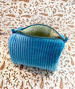 Blue Velvet Cosmetic Pouch