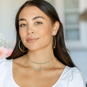 Navy | Delicate Crystal Accented Necklace | Splendid Iris