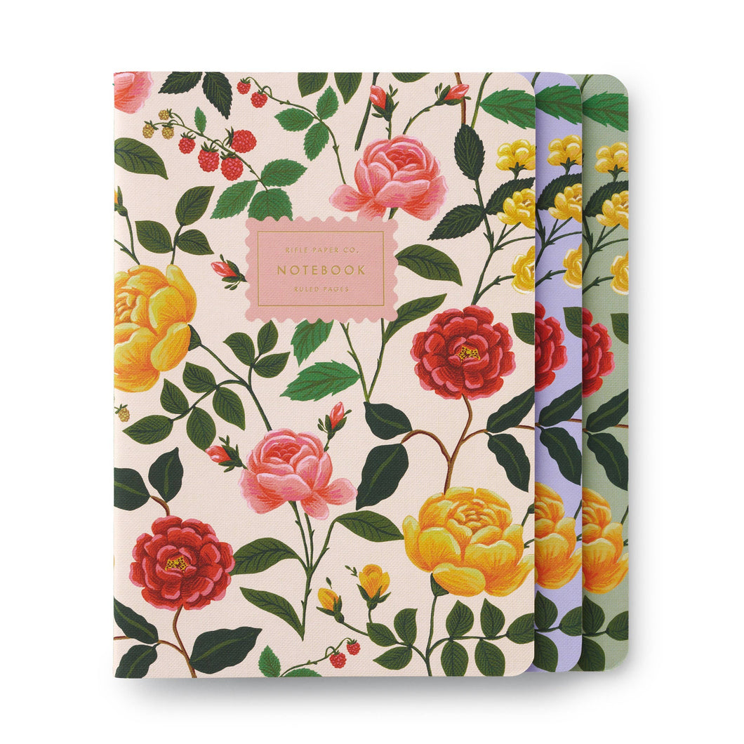 Rifle Paper Co. - Assorted Set of 3 Roses Notebooks