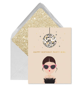 Disco Party Girl Birthday Greeting Card | Ginger P. Designs
