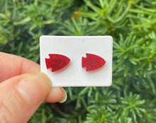 Load image into Gallery viewer, Red Arrowhead KC Kansas City Chiefs Acrylic Stud Earring
