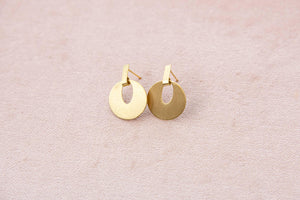 Golden Serenity Drop Circles Earrings
