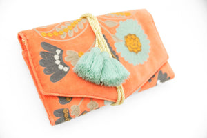 Coral Velvet Jewelry Organizer