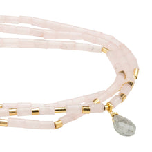 Load image into Gallery viewer, Gold Love Teardrop Stone Wrap Rose Quartz | Labradorite | Scout Curated Wears
