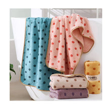 Load image into Gallery viewer, Pink Face Towel | CORAL FLEECE POLKA DOT ABSORBENT (35X75) | ACCITY
