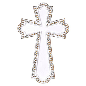 White Wash Resin Wall Cross 6.75H |Dicksons