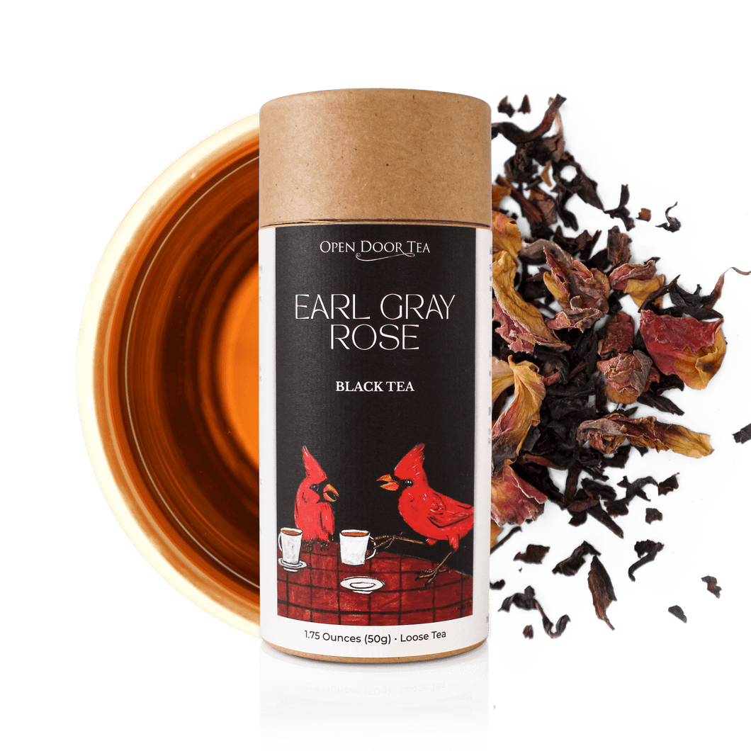 Open Door Tea - Earl Gray Rose | Organic Black Tea | Bulk or Retail: 1.75 Ounce Tube