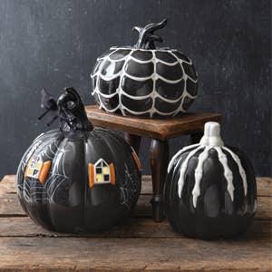 Porcelain Skeleton Pumpkin