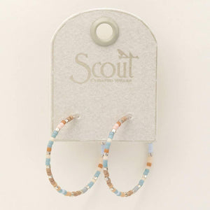 Small Hoop - Desert Blue Multi/Silver Earrings