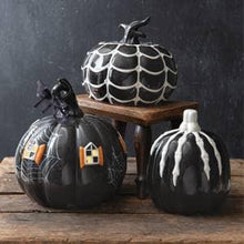 Load image into Gallery viewer, Porcelain Spiderweb Pumpkin
