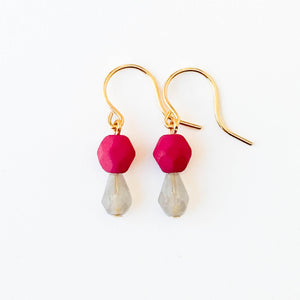 Turquoise | Tiny Earrings Small bead earrings Little color drop earrings