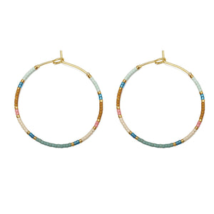 Blue/teal Hoop Earrings |  Miyuki Delica |  Splendid Iris