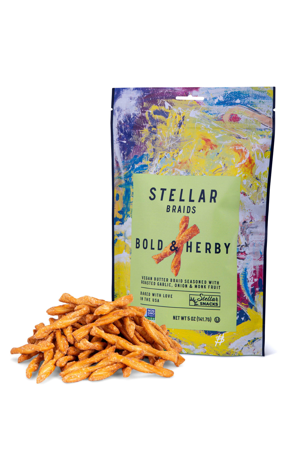 Bold & Herby | Pretzel Braids 5oz | Steller Snacks
