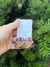 Load image into Gallery viewer, Rainbow Spotted Adele Acrylic Statement Hoop Earrings
