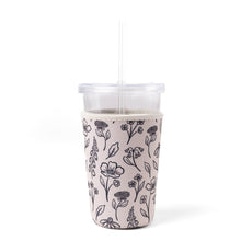 Load image into Gallery viewer, Drink Sleeve, Iced Coffee Koozie, Drink Cover: Large | Pressed Floral | Elyse Breanne Design
