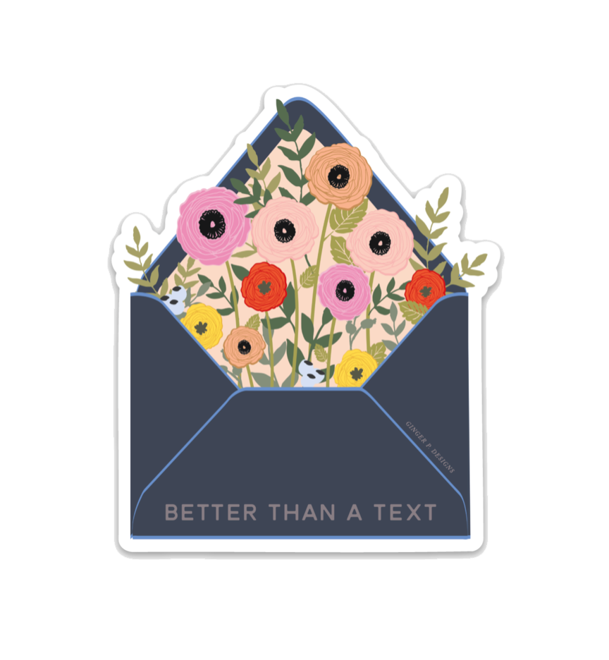 Better Than A Text Vinyl Sticker | Ginger P. Designs