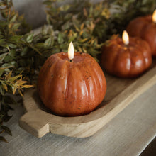 Load image into Gallery viewer, 4" ORANGE 3D FLAME TALL PUMPKIN CANDLE | Ragon House
