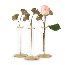 Load image into Gallery viewer, Gold Leaf Glass Test Tube Flower Vase
