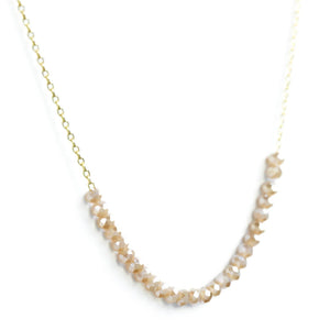 White |  Delicate Crystal Accented Necklace | Splendid Iris