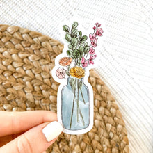 Load image into Gallery viewer, Watercolor Vase with Flower Bouquet Sticker 3.5x1.75in | Elyse Breanne Design
